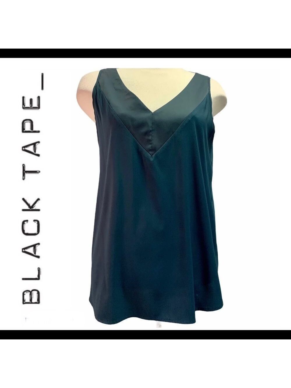 BLACK Tape dark emerald green camisole Sz L
